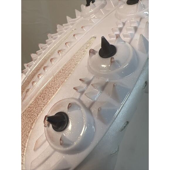 Nike Mens Shoe 13 White Orange Track Cleat Spikes Running Zoom Maxcat Bowerman - Picture 8 of 13